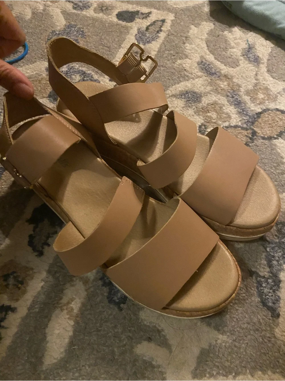 Dr. Scholl's Taupe Strappy Espadrille Platform Sandals